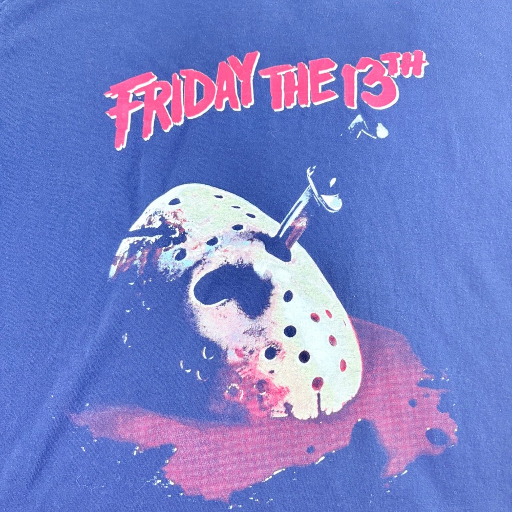 Friday The 13th Jason Voorhees Horror Graphic Tee Mens Large Black Heavy Cotton